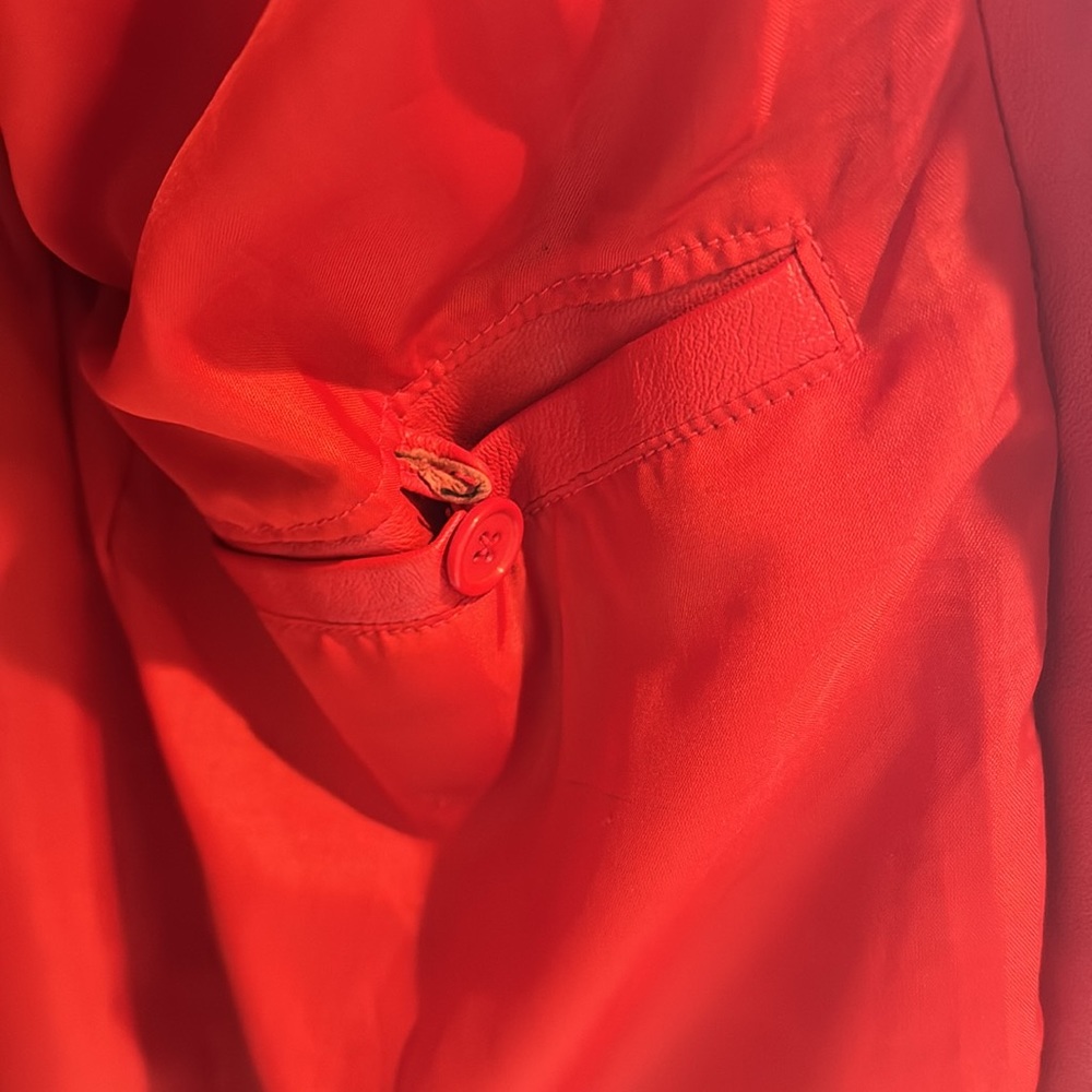 Women's Red Leather Vintage Jacket - Picture 10 of 14
